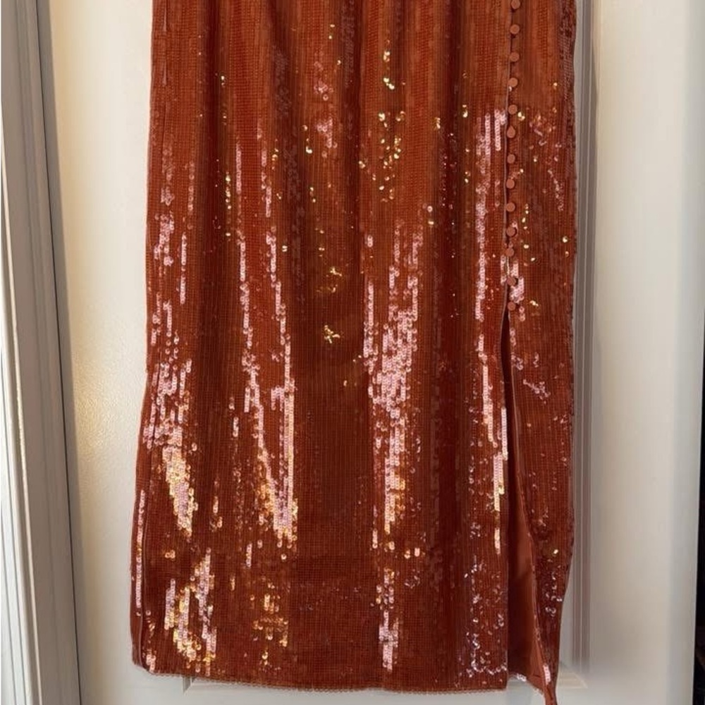 J. Crew Copper Sequin Pencil Skirt